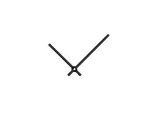 Černé rovné hliníkové ručičky na hodiny 90 mm | 65 mm