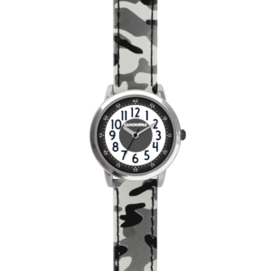 CLOCKODILE Svítící šedé chlapecké dětské hodinky ARMY s maskáčovým vzorem