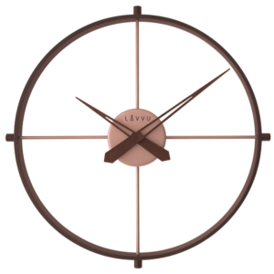 LAVVU Stylové tmavé dřevěné hodiny LOFT v industriálním vzhledu ⌀44cm