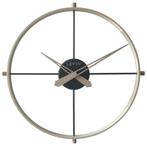 LAVVU Stylové světlé dřevěné hodiny LOFT v industriálním vzhledu ⌀44cm