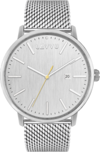 LAVVU Stříbrné pánské hodinky COPENHAGEN MESH