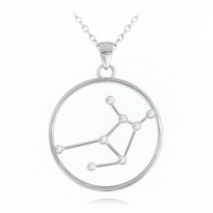 MINET Stříbrný náhrdelník Stars znamení PANNA Czech Crystal