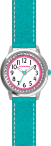 CLOCKODILE Tyrkysové třpytivé dívčí dětské hodinky s kamínky SPARKLE