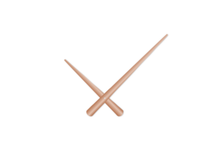 Rose gold zúžené hliníkové ručičky na hodiny 215 mm | 130 mm