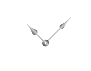 Stříbrné klasické hliníkové ručičky na hodiny 73 mm | 53 mm