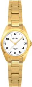 LAVVU Zlaté dámské titanové hodinky EINA s vodotěsností 100M a safírovým sklem