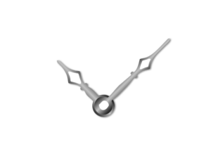 Malé stříbrné hliníkové ručičky na hodiny Classic 35 mm | 24 mm