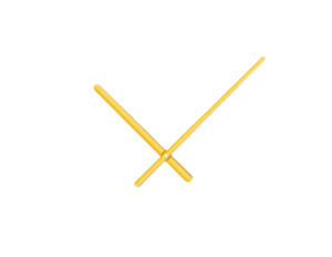 Zlaté oblé hliníkové ručičky na hodiny 158 mm | 113 mm