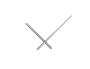 Stříbrné oblé hliníkové ručičky na hodiny 158 mm | 113 mm