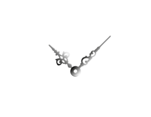 Střední stříbrné hliníkové ručičky na hodiny Antik 43 mm | 32 mm