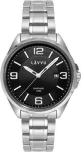 LAVVU Pánské hodinky se safírovým sklem HERNING Black
