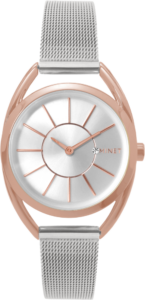 MINET Stříbrno-růžové dámské hodinky ICON SEMI ROSE GOLD MESH
