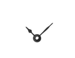 Malé černé hliníkové ručičky na hodiny Classic 25 mm | 19 mm