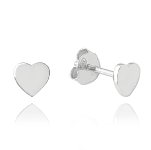 MINET Minimalistické stříbrné náušnice srdíčka
