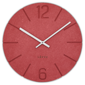 LAVVU Červené hodiny Natur vyrobené v Čechách ⌀34cm