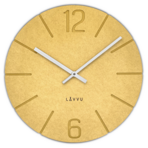 LAVVU Žluté hodiny Natur vyrobené v Čechách ⌀34cm