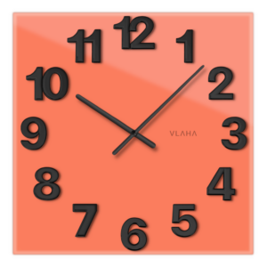 VLAHA GLASSICO Skleněné červené hodiny vyrobené v Čechách
