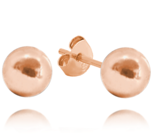 MINET Rose gold stříbrné náušnice KULIČKY 8 mm