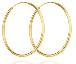 MINET Pozlacené stříbrné náušnice KRUHY 7 cm