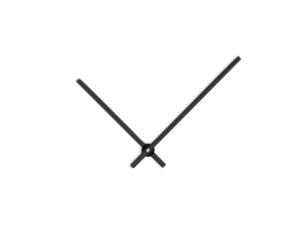Černé rovné hliníkové ručičky na hodiny 120 mm | 90 mm