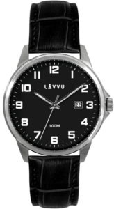 LAVVU Stříbrno-černé pánské hodinky ÖREBRO