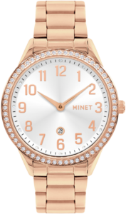 MINET Rose gold dámské hodinky AVENUE s čísly