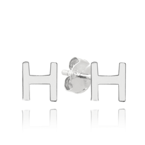 MINET Stříbrné náušnice písmeno „H“