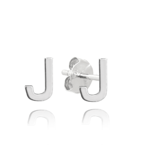 MINET Stříbrné náušnice písmeno „J“