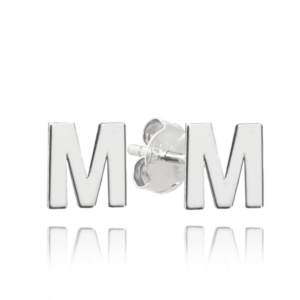 MINET Stříbrné náušnice písmeno „M“