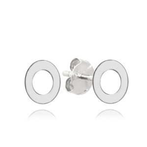 MINET Stříbrné náušnice písmeno „O“