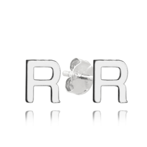 MINET Stříbrné náušnice písmeno „R“