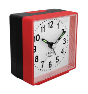 LAVVU Červený budík SWEEP s plynulým chodem – 3 ROKY ZÁRUKA!