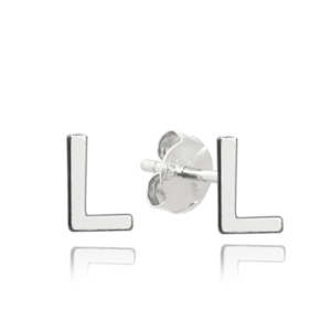 MINET Stříbrné náušnice písmeno „L“
