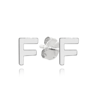 MINET Stříbrné náušnice písmeno „F“