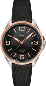 LAVVU Pánské hodinky se safírovým sklem HERNING Rose Gold