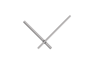Stříbrné rovné hliníkové ručičky na hodiny 145 mm | 113 mm
