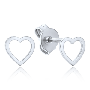 MINET Náušnice z bílého zlata srdíčka Au 585/1000 0,80g