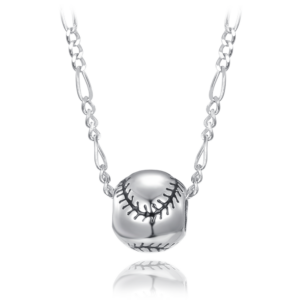 MINET Stříbrný náhrdelník baseballový míč