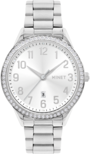 MINET Stříbrné dámské hodinky Avenue s čísly