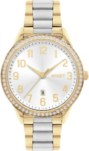 MINET Stříbrno-zlaté dámské hodinky Avenue s čísly