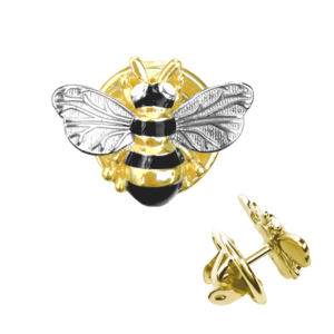 MINET Pozlacená stříbrná brož VČELKA