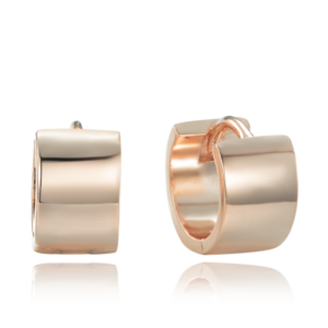 MINET Minimalistické rose gold stříbrné náušnice silné kroužky