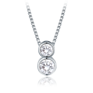 MINET Elegantní stříbrný náhrdelník s bílými zirkony