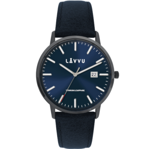 LAVVU Modré pánské hodinky se safírovým sklem Copenhagen Titanium Blue