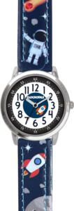 CLOCKODILE Svítící tmavě modré chlapecké dětské hodinky VESMÍR