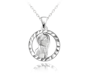 MINET Stříbrný náhrdelník Zodiac znamení PANNA