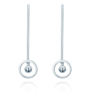 MINET Stříbrné visací náušnice