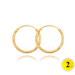 MINET Pozlacené broušené stříbrné náušnice KRUHY 2 cm