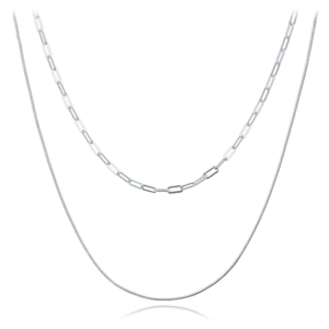 MINET Elegantní dvojitý stříbrný náhrdelník