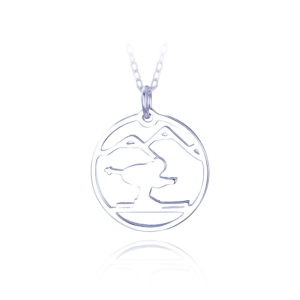 MINET Stříbrný náhrdelník lyžař